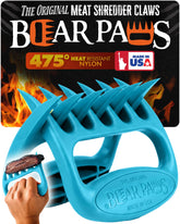 Bear Paws vista frontal del empaque teal con herramienta visible y beneficio rápido
