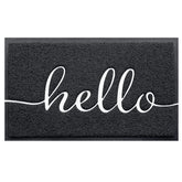 BeneathYourFeet felpudo frontal mostrando diseño "hello" y bienvenida duradera