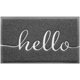 BeneathYourFeet felpudo frontal mostrando diseño 'hello' y bienvenida duradera
