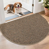 BEQHAUSE felpudo frontal semicircular taupe, aspecto ordenado y guardado de suciedad