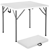BestOffice mesa plegable frontal blanca mostrando estabilidad y diseño