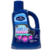 BioGuard botella frontal Pool Complete Weekly mostrando etiqueta y beneficio de claridad