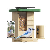Birdfy comedero frontal de madera mostrando diseño natural y atractivo