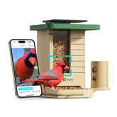 Birdfy comedero frontal en madera de abeto, atractivo y discreto