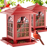 Birdream comedero frontal rojo mostrando diseño clásico y atractivo visual