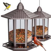 Birdream comedero frontal mostrando diseño pagoda y atractivo decorativo