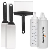 BLACKSTONE kit frontal con las cinco piezas mostrando espátulas, rasqueta y biberones, utilidad inmediata