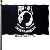 Bleshope bandera POW/MIA frontal mostrando diseño nítido y respeto