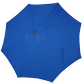 Blissun toldo frontal royal blue mostrando cobertura y color vibrante