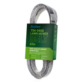 BlueStars empaque frontal de la correa 754-0468 mostrando dimensiones y compatibilidad