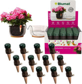 Blumat empaque frontal mostrando 12 estacas y ventajas visibles