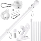 BONWIN mástil frontal blanco instalado en pared, aspecto limpio y profesional