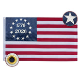 Bradford bandera frontal 3x5 ft mostrando diseño Betsy Ross y durabilidad