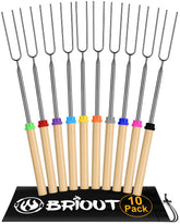 BRIOUT pack frontal de 10 palos extensibles mostrando embalaje y colores identificadores