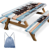 Britown vista frontal de la funda de mesa protegiendo madera y facilitando limpieza