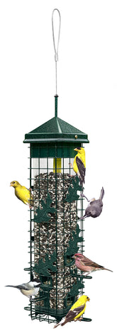 Brome Squirrel Solution200 vista frontal mostrando seis puertos y capacidad, protege semillas