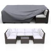 BROSYDA vista frontal de la funda gris protegiendo muebles grandes
