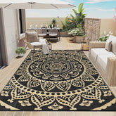 Bsmathom alfombra frontal mostrando diseño boho y protección exterior