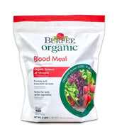 Burpee blood meal envase frontal muestra marca y peso, ayuda a identificar producto