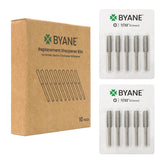 Byane empaque frontal de brocas diamante mostrando contenido y protección