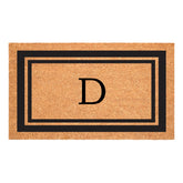 Calloway Mills felpudo frontal con monograma D y borde negro, entrada limpia