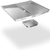 CaptainGrill bandeja frontal empaquetada mostrando ajuste y compatibilidad