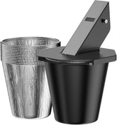CaptainGrill cubo de grasa frontal mostrando cierre seguro y resistencia