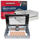 Catchmaster frente del paquete mostrando la trampa lista para usar y fácil instalación
