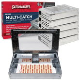 Catchmaster vista frontal del empaque mostrando trampa lista para usar y beneficio práctico