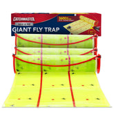 Catchmaster trampa gigante frontal mostrando rollo listo para colgar y captura efectiva