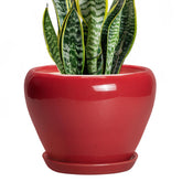 Ceramicfor maceta frontal roja mostrando diseño elegante