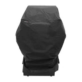 Charbroil funda frontal empacada protegiendo parrilla de lluvia