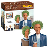 Chia American Gothic frontal mostrando cerámica decorativa, Chia para decoración inmediata