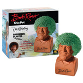 Chia Bob Ross vista frontal mostrando la cerámica y el diseño divertido