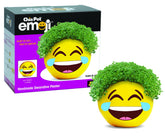 Chia maceta Emoji Tears of Joy frontal mostrando diseño divertido y sonrisa verde