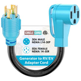 CircleCord vista frontal del adaptador con clavijas seguras y robustas