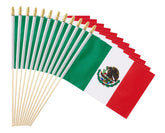 Ckexin vista frontal del paquete de 25 banderas mexicanas, práctico para eventos