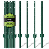 CLEASO poste U 3 ft vista frontal mostrando forma y color verde, durabilidad