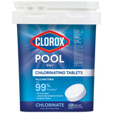 CLOROX Pool&Spa envase frente mostrando la marca y 35 lb para almacenamiento prolongado