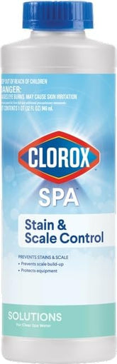 Clorox Pool&Spa envase frontal mostrando 32 onzas y fácil dosificación