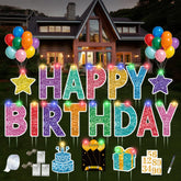 ComboJoy cartel frontal grande mostrando "Happy Birthday" y color vibrante