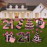 ComboJoy kit frontal con 7 señales rosa y negras para 21 años