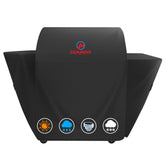Comnova funda frontal protegiendo una parrilla Traeger Select, protección completa