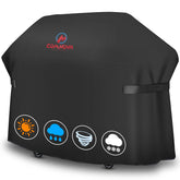M COMNOVA OUTDOORS funda frontal cubriendo una parrilla Weber, protección completa
