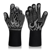 Comsmart guantes frente mostrando diseño gris y longitud para protección