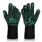Comsmart guantes frontal mostrando longitud y color verde para protección extendida
