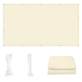 Cool Area vista frontal del toldo butter cream con sombra uniforme