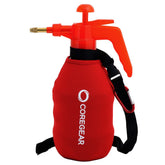 CoreGear frente del envase rojo con funda neopreno manteniendo agua fría