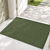 COSY HOMEER felpudo frontal verde mostrando diseño y beneficio de limpieza