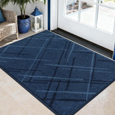 COSY HOMEER felpudo frontal azul mostrando diseño y beneficio antideslizante